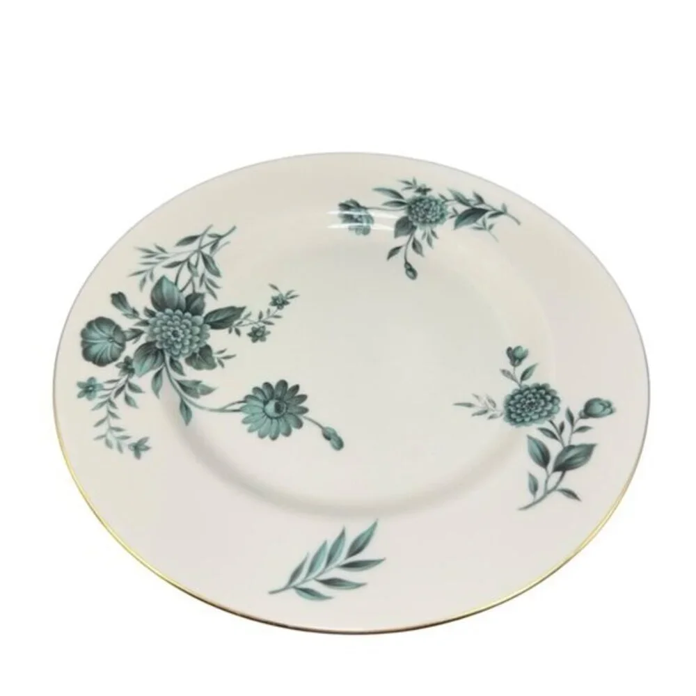 Pickard Fine Porcelain Diana Dish Plate 8in Plates‎ Dishes USA Green Ivory Set2